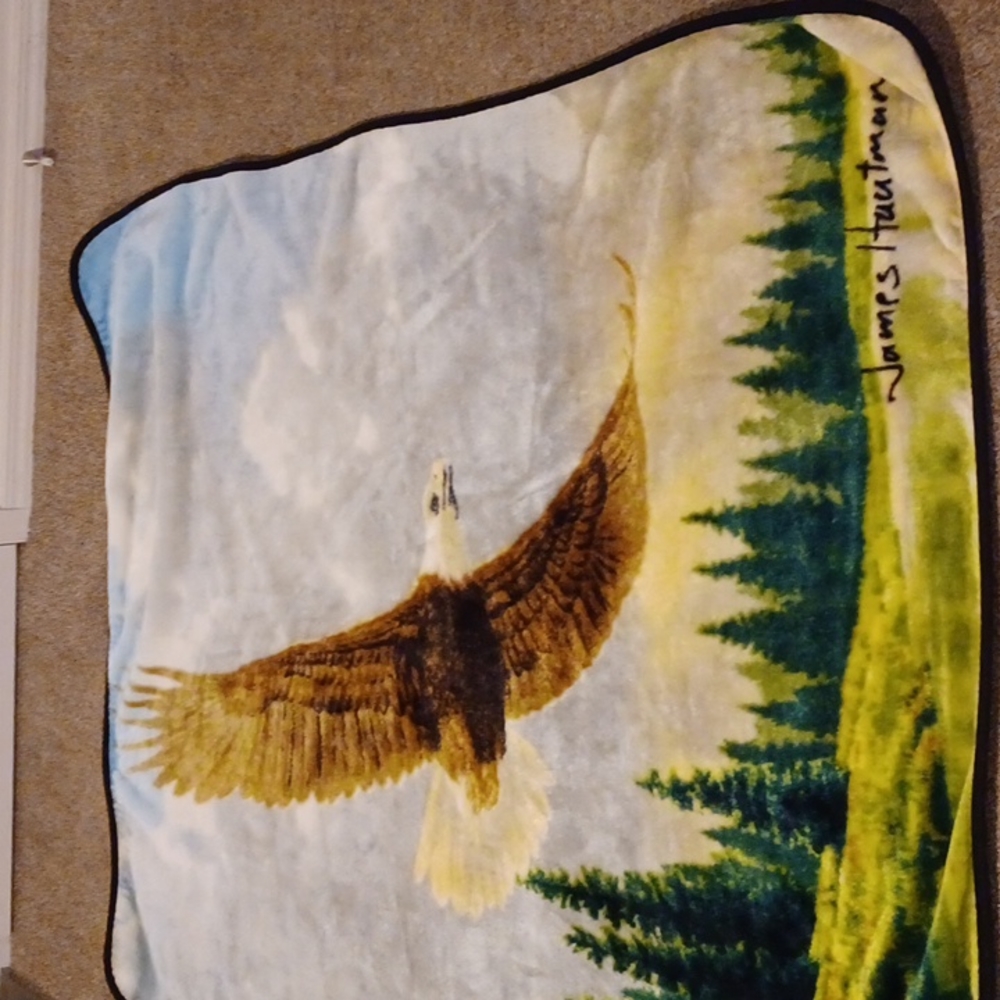 Eagle Soaring Fleece Throw Blanket James Hautman 63"X50"